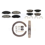 Front Rear Semi-Metallic Brake Pads And Parking Shoes Kit For Cadillac STS