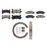 Front Rear Semi-Metallic Brake Pads And Parking Shoes Kit For Chevrolet S10 GMC