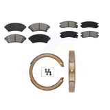 Front Rear Semi-Metallic Brake Pads Parking Shoes Kit For Chevrolet Impala Buick