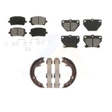 Front Rear Semi-Metallic Brake Pads & Parking Shoe Kit For Toyota Corolla Matrix