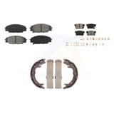 Front Rear Semi-Metallic Brake Pads & Parking Shoe Kit For 2000-2006 Honda S2000