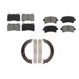 Front Rear Semi-Metallic Brake Pads And Parking Shoes Kit For Cadillac XTS