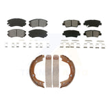 Front Rear Semi-Metallic Brake Pads Parking Shoes Kit For Hyundai Sonata Elantra