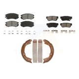 Front Rear Semi-Metallic Brake Pads And Parking Shoe Kit For Hyundai Elantra Kia