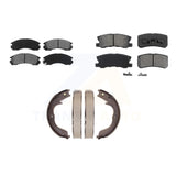 Front Rear Semi-Metallic Brake Pads And Parking Shoes Kit For Mitsubishi Lancer