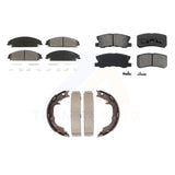 Front Rear Semi-Metallic Brake Pads And Parking Shoe Kit For Dodge Caliber SRT-4