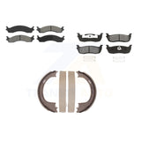 Front Rear Semi-Metallic Brake Pads And Parking Shoes Kit For Ford F-250