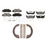 Front Rear Semi-Metallic Brake Pads And Parking Shoe Kit For Ford F-150 Heritage