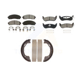 Front Rear Semi-Metallic Brake Pads Parking Shoe Kit For Ford Ranger Mazda B2300