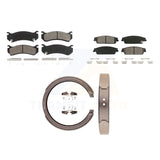 Front Rear Semi-Metallic Pads And Parking Shoes Kit For Chevrolet Silverado 1500