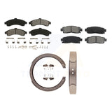 Front Rear Semi-Metallic Brake Pads & Parking Shoe Kit For Chevrolet Trailblazer