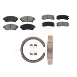 Front Rear Semi-Metallic Brake Pads And Parking Shoes Kit For Cadillac DeVille