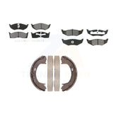 Front Rear Semi-Metallic Brake Pads Parking Shoe Kit For Chrysler Dodge Intrepid