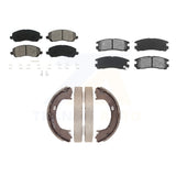 Front Rear Semi-Metallic Brake Pads And Parking Shoes Kit For Dodge Stratus