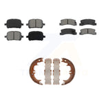 Front Rear Semi-Metallic Brake Pads And Parking Shoes Kit For Toyota Camry Lexus