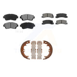 Front Rear Semi-Metallic Brake Pads And Parking Shoes Kit For Toyota Camry Lexus