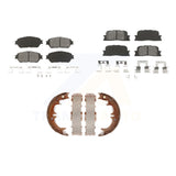 Front Rear Semi-Metallic Brake Pads And Parking Shoes Kit For Toyota Camry Lexus