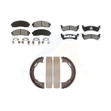 Front Rear Semi-Metallic Brake Pads And Parking Shoe Kit For Ford Explorer Sport