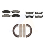 Front Rear Semi-Metallic Brake Pads & Parking Shoes Kit For Ford Ranger Explorer