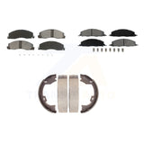 Front Rear Semi-Metallic Brake Pads And Parking Shoes Kit For Ram 2500 3500 1500