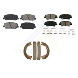 Front Rear Semi-Metallic Brake Pads And Parking Shoes Kit For Kia Optima