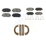 Front Rear Semi-Metallic Brake Pads And Parking Shoes Kit For Kia Optima