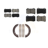 Front Rear Semi-Metallic Brake Pads And Parking Shoe Kit For Jeep Grand Cherokee