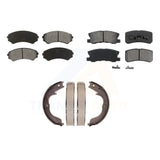 Front Rear Semi-Metallic Brake Pads And Parking Shoe Kit For Mitsubishi Endeavor