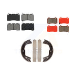 Front Rear Semi-Metallic Brake Pads & Parking Shoe Kit For Hyundai Genesis Coupe