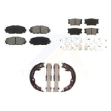 Front Rear Semi-Metallic Brake Pads And Parking Shoes Kit For Toyota RAV4 Lexus