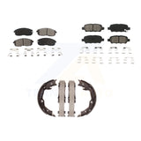 Front Rear Semi-Metallic Brake Pads And Parking Shoes Kit For Nissan Sentra Juke