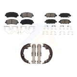 Front Rear Semi-Metallic Brake Pads And Parking Shoe Kit For Nissan Rogue Sentra