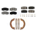 Front Rear Semi-Metallic Brake Pads & Parking Shoe Kit For Chevrolet Equinox Vue