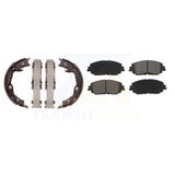 Front Rear Semi-Metallic Brake Pads And Parking Shoes Kit For Toyota Camry