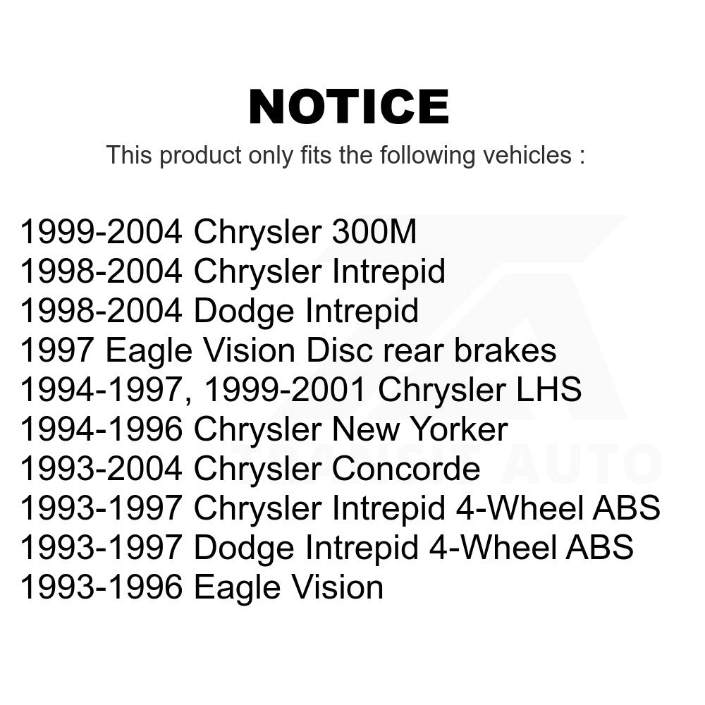 Rear Wheel Bearing Hub Assembly 70-512029 For Chrysler Dodge Intrepid Concorde