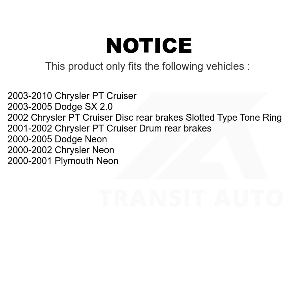 Rear Wheel Bearing Hub Assembly 70-512167 For Chrysler PT Cruiser Neon Dodge SX