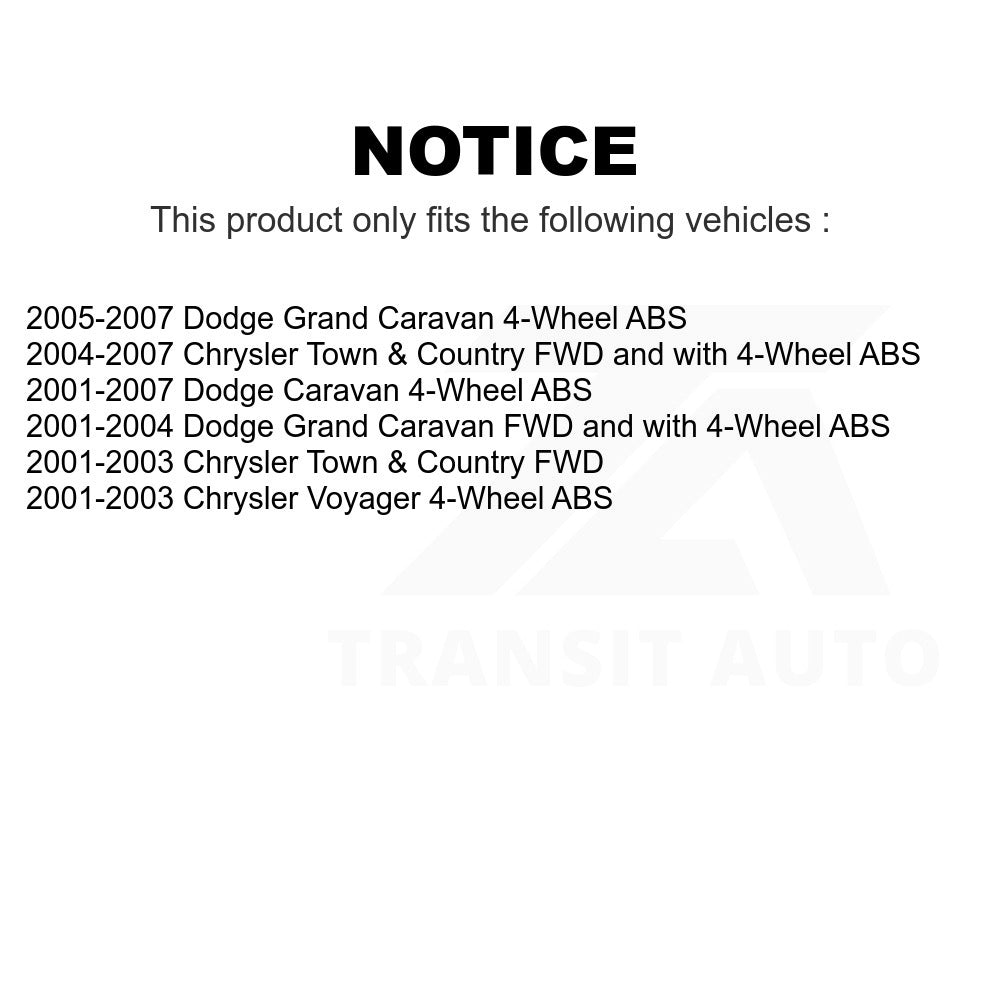 Rear Wheel Bearing Hub Assembly 70-512169 For Dodge Chrysler Grand Caravan Town