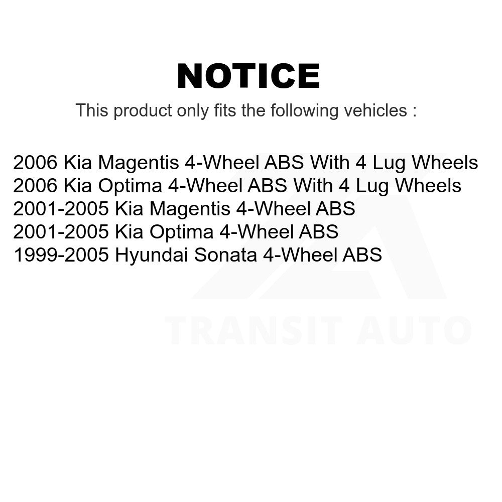 Rear Wheel Bearing Hub Assembly 70-512190 For Hyundai Sonata Kia Optima Magentis