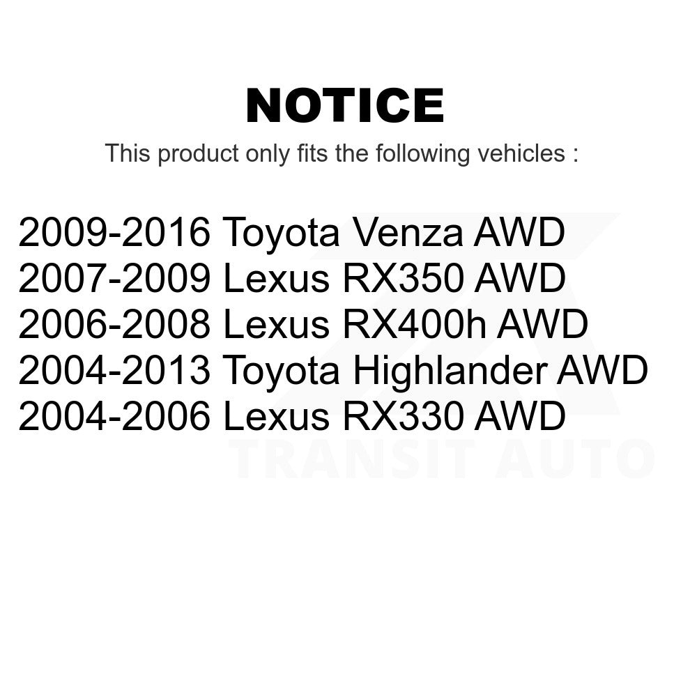 Rear Wheel Bearing Hub Assembly 70-512284 For Toyota Highlander Lexus Venza AWD
