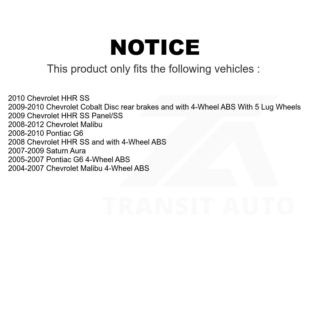 Rear Wheel Bearing Hub Assembly 70-512285 For Chevrolet Malibu Pontiac G6 Cobalt