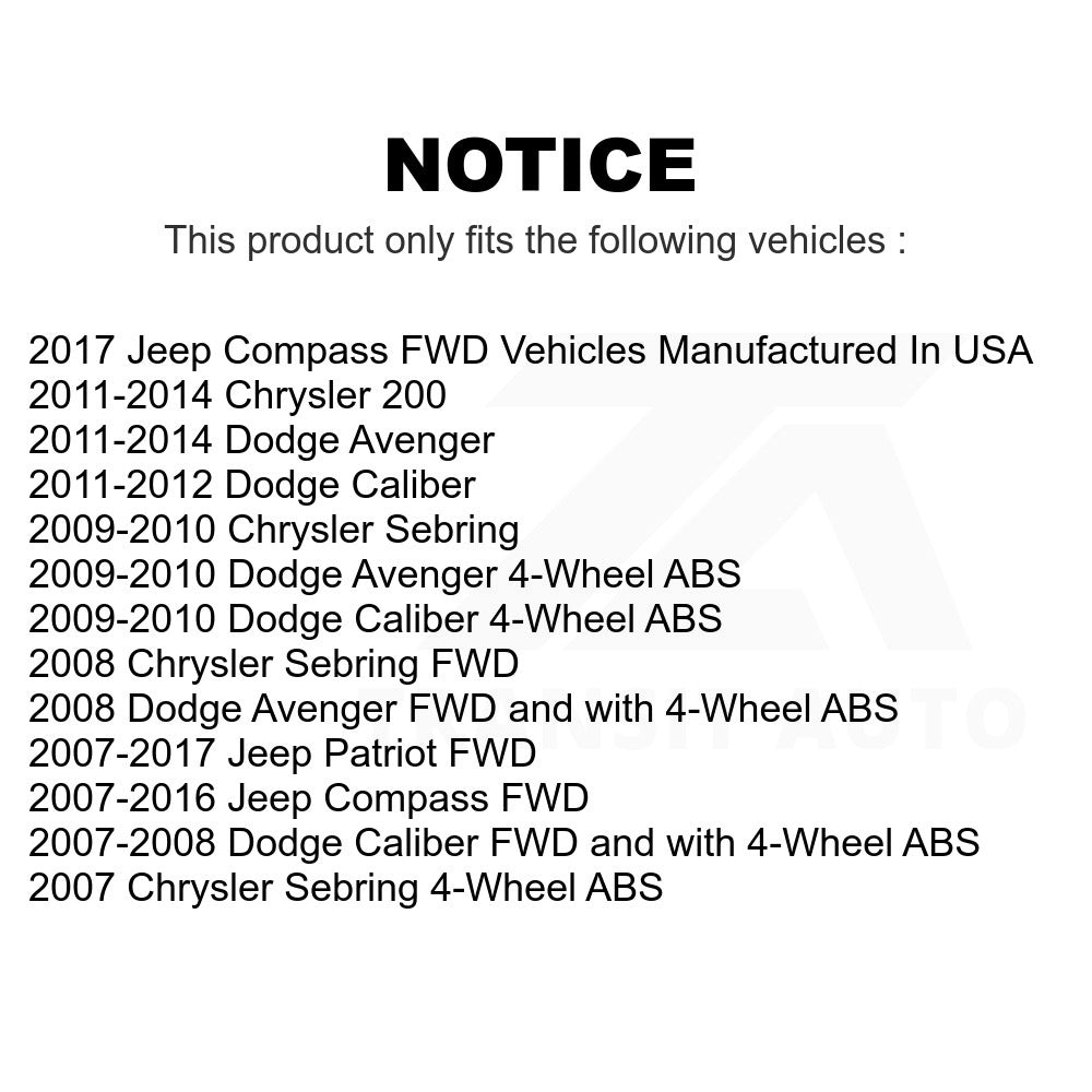 Rear Wheel Bearing Hub Assembly 70-512332 For Jeep Dodge Patriot Chrysler 200