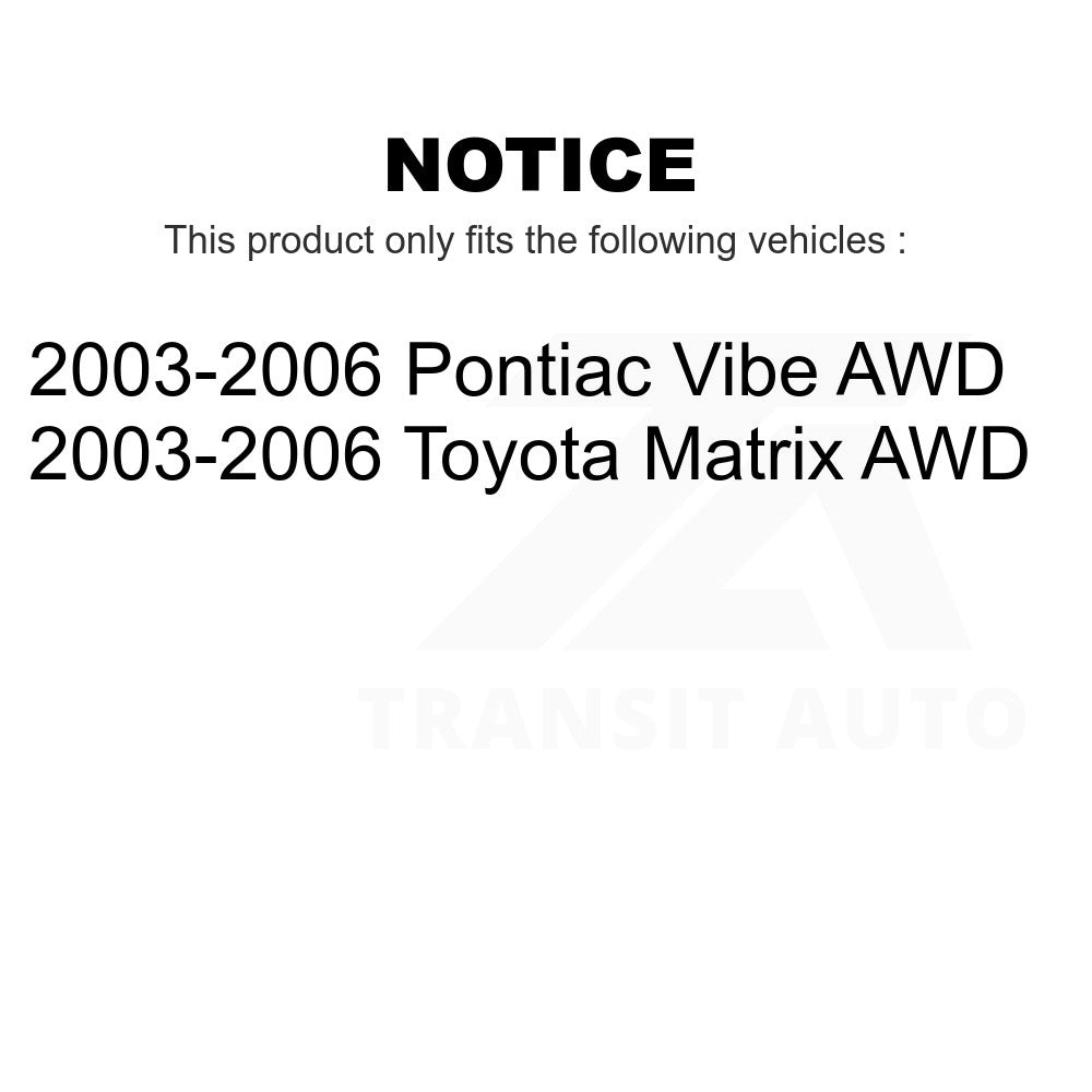 Rear Wheel Bearing Hub Assembly 70-512512 For Toyota Matrix Pontiac Vibe AWD