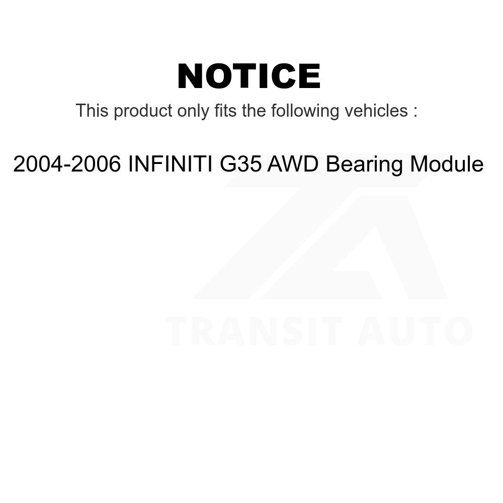 Front Wheel Bearing Assembly 70-513311 For 04-06 INFINITI G35 AWD Module