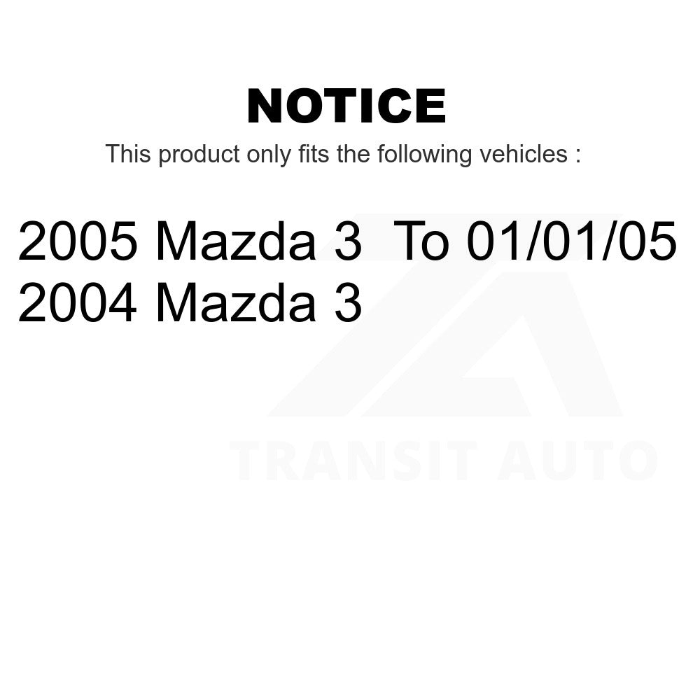 Front Wheel Bearing And Hub Assembly Pair For Mazda 3