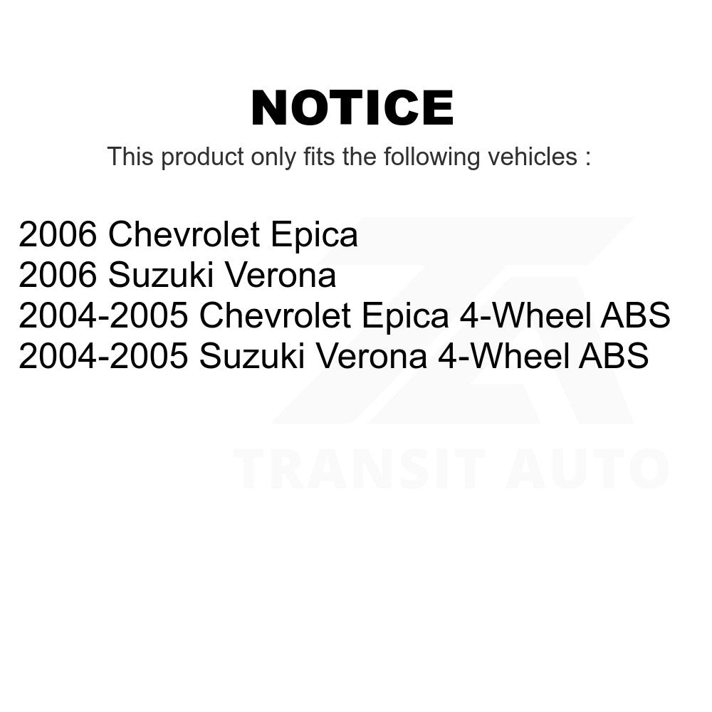 Front Wheel Bearing And Hub Assembly Pair For Suzuki Verona Chevrolet Epica