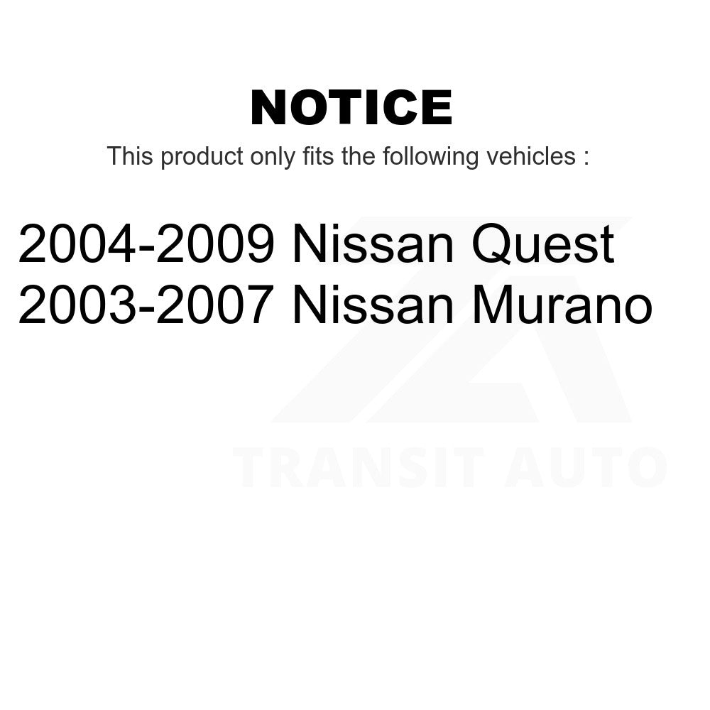 Front Wheel Bearing And Hub Assembly Pair For Nissan Murano Quest