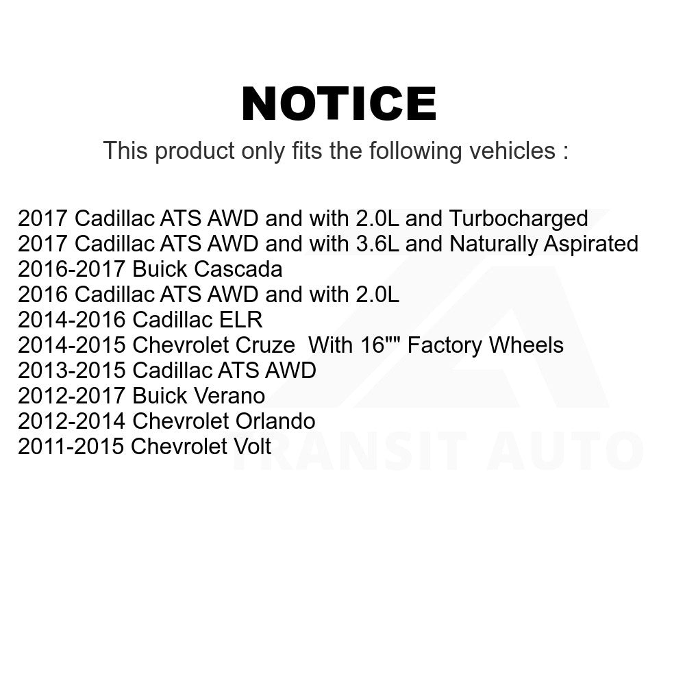 Front Wheel Bearing Hub Assembly Pair For Chevrolet Cruze Buick Verano Cadillac