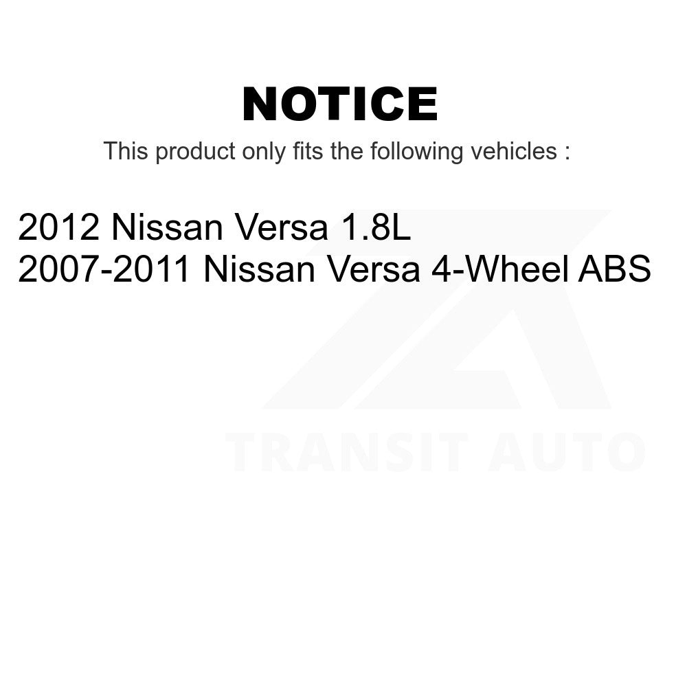 Front Wheel Bearing And Hub Assembly Pair For Nissan Versa