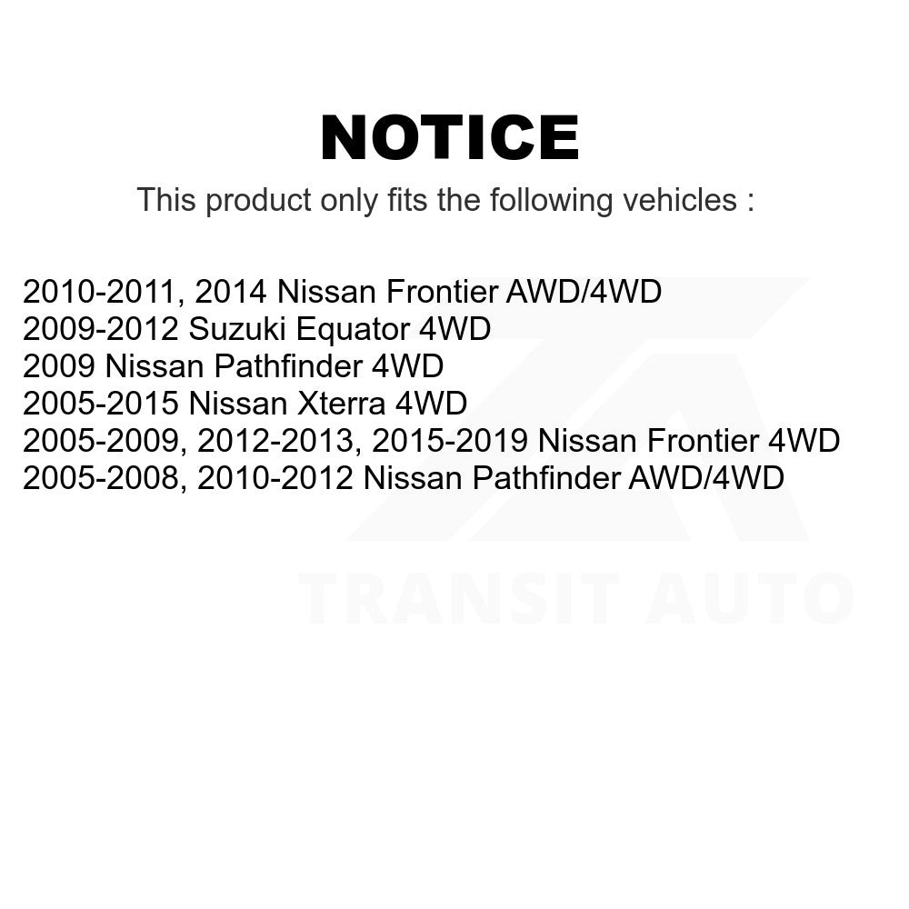 Front Wheel Bearing And Hub Assembly Pair For Nissan Frontier Pathfinder Xterra