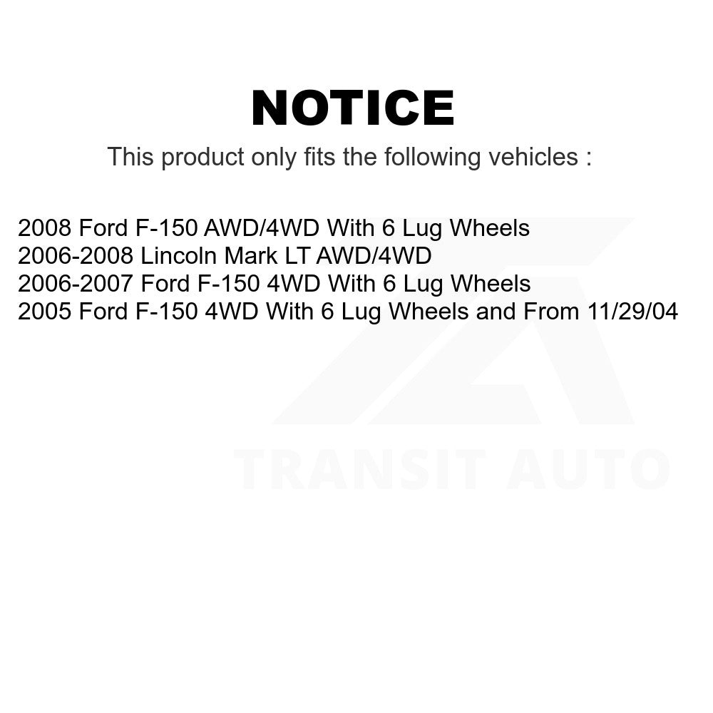 Front Wheel Bearing And Hub Assembly Pair For Ford F-150 Lincoln Mark LT